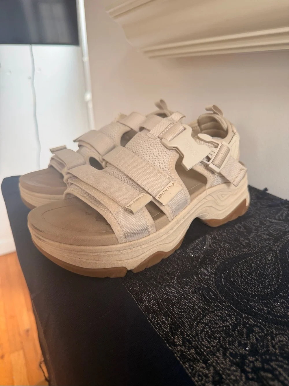 Teva Chunky Platform Sport Sandals in Cream